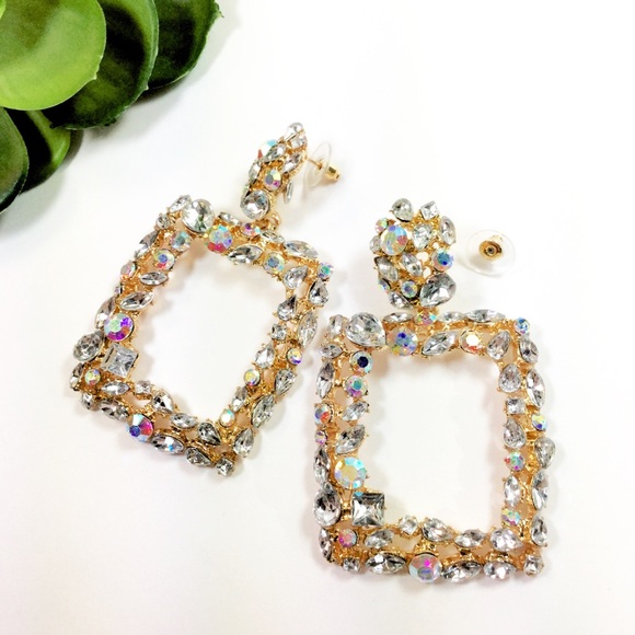 NEW Aurora Drop Rhinestone Encrusted Earrings - Picture 4 of 6